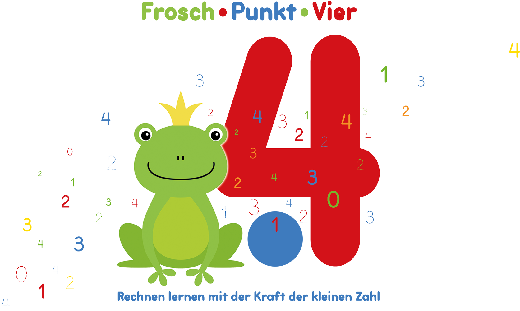 Logo Frosch Punkt Vier - Rechnen lernen mit der Kraft der kleinen Zahl
